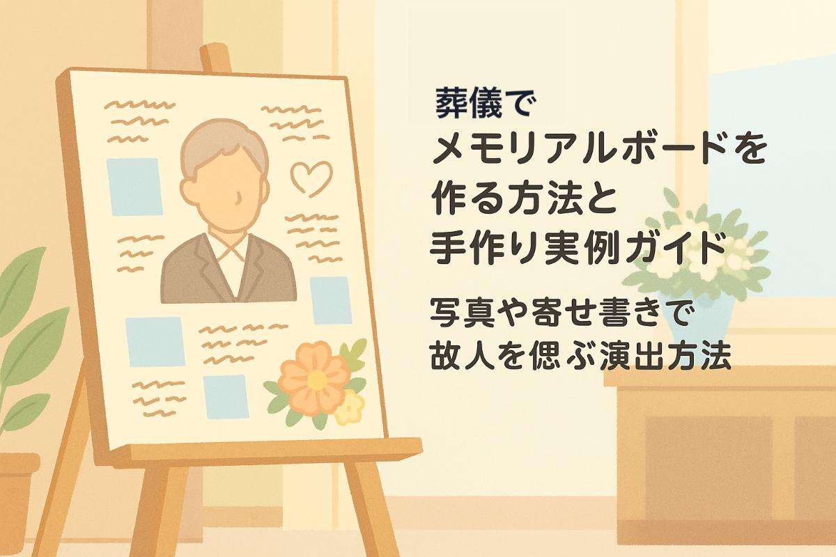 葬儀でメモリアルボードを作る方法と手作り実例ガイド！写真や寄せ書きで故人を偲ぶ演出方法